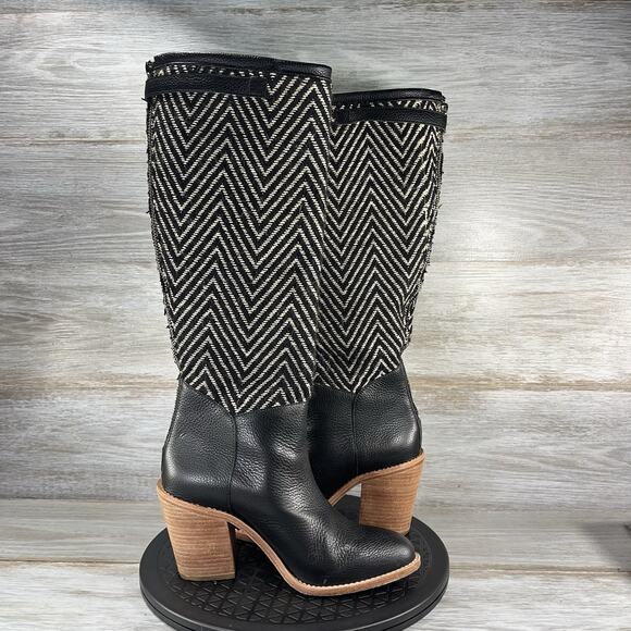 Loeffler Randall Women’s Black White Tall Knee High Boots Size 7.5 - Picture 8 of 8